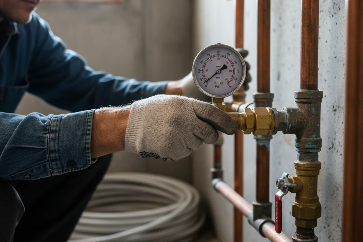 Pressure testing a repaired line during Water Line Repair in Saint Louisville